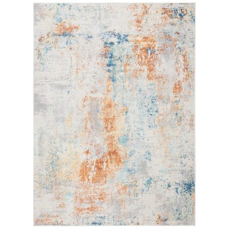Safavieh 5 ft. 3 in. x 7 ft. 7 in. Aria Contemporary Rectangle Power Loomed Rug - Ivory & Rust ARA581P-5